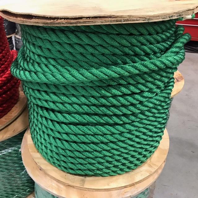 1" 3-Strand Polyester Green - Per Foot