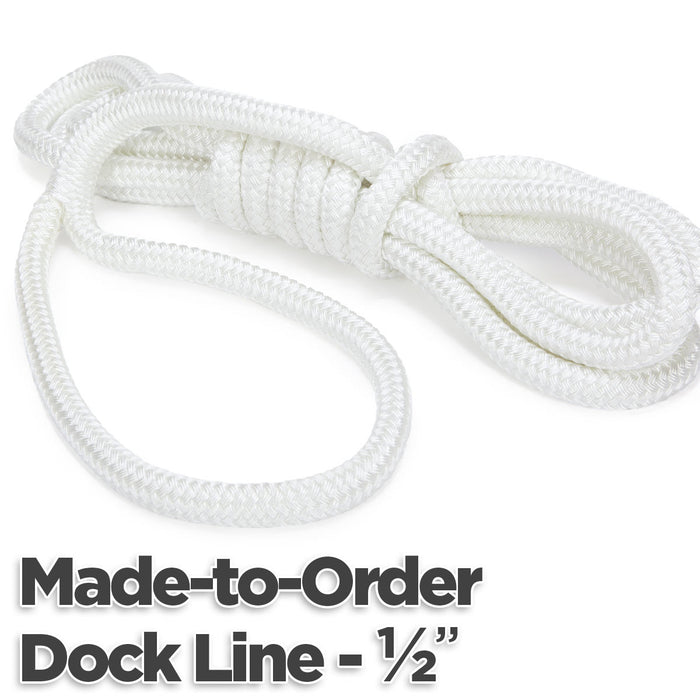 1/2" Double Braid Nylon Dock Line - Made-to-Order
