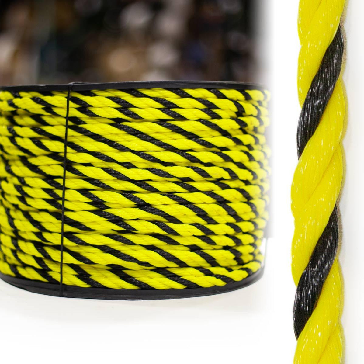 3-Strand Polypropylene - Yellow/Black — Knot & Rope Supply
