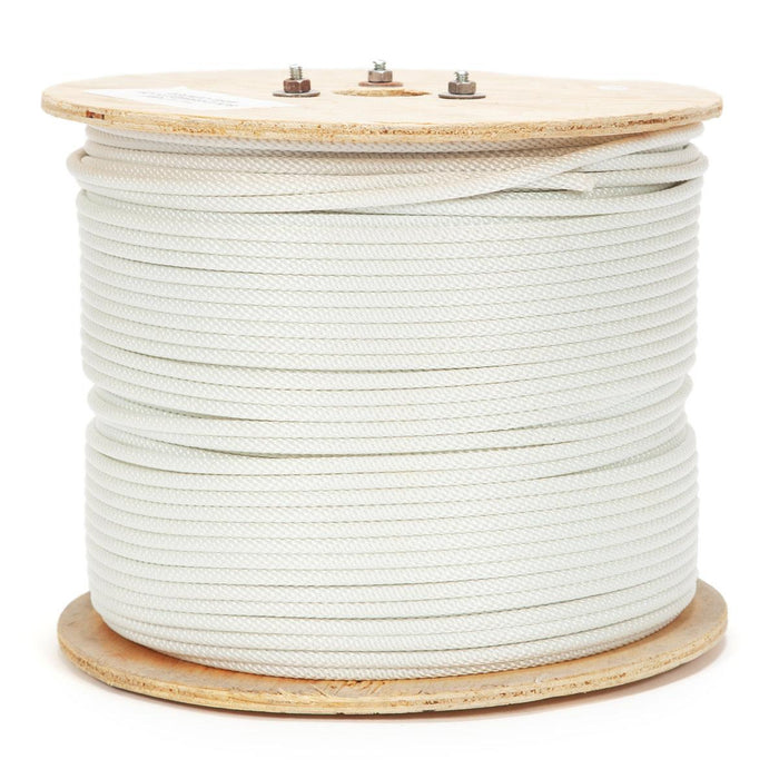 1/4" Wire Core Solid Braid Polyester White