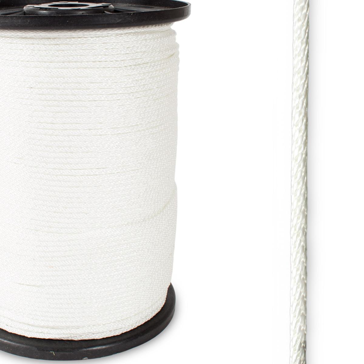 QNR 1/8 Inch Knotrite Nylon Rope – 1000 Foot Spool, 100% Solid Braid Nylon, High UV & Abrasion Resistance, 350 Lb Break Strength – Made In USA