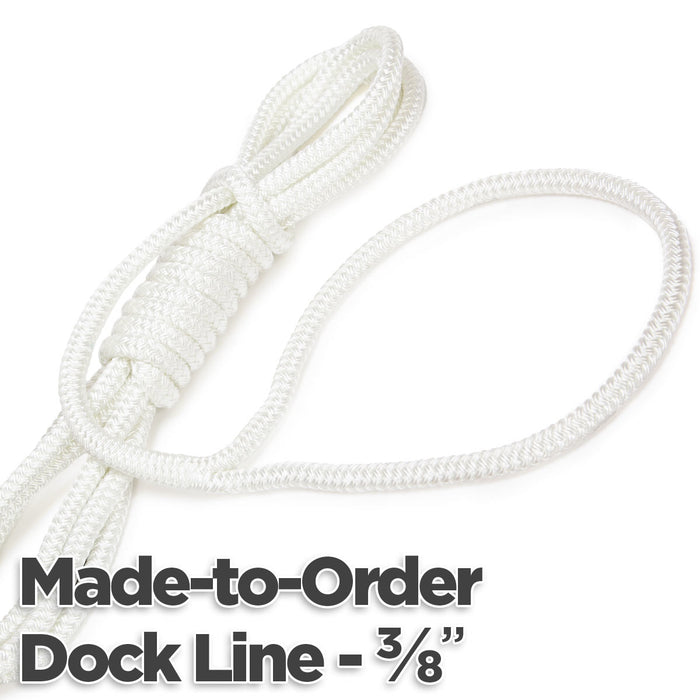 3/8" Double Braid Nylon Dock Line - Made-to-Order