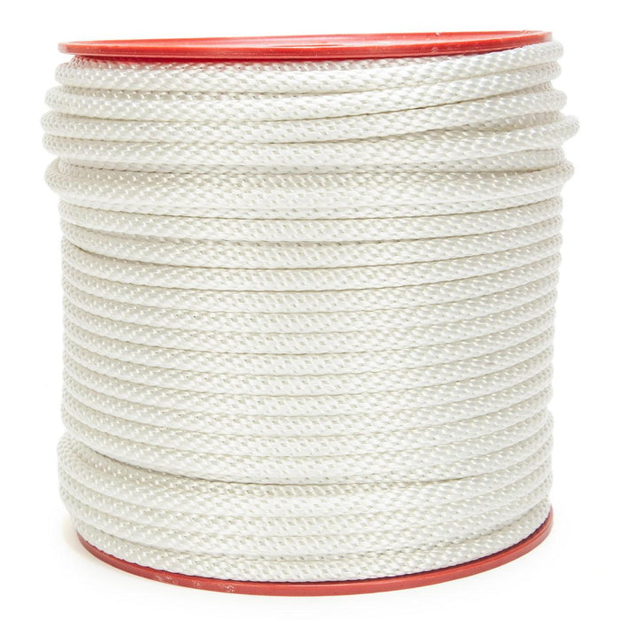 3/8" Wire Core Solid Braid Polyester White