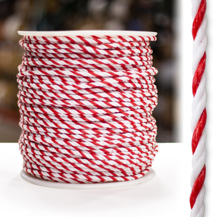 3-Strand Red/White Polypropylene - 600' Spool