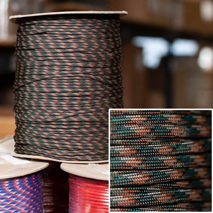 550 Paracord in Woodland Camo -  1000' Spool