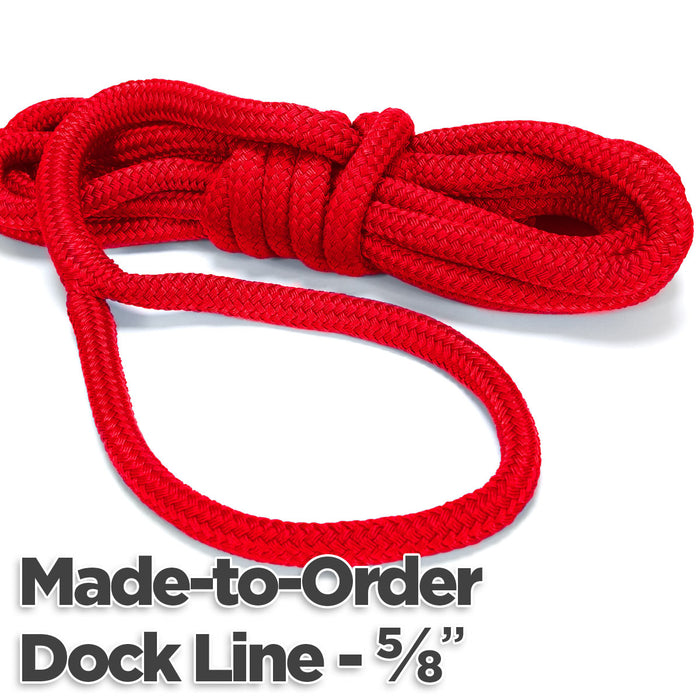 5/8" Double Braid Nylon Dock Line - Made-to-Order
