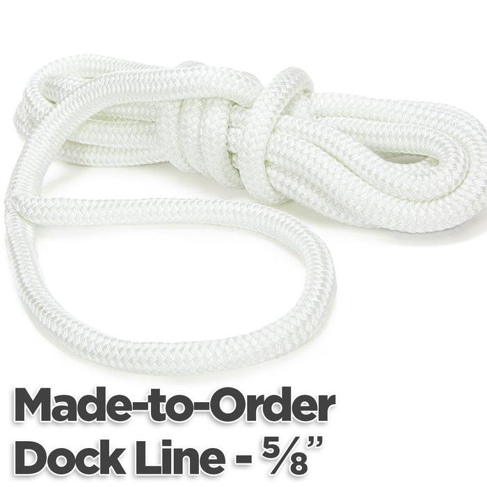 5/8" Double Braid Nylon Dock Line - Made-to-Order