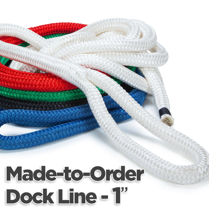 1" Double Braid Nylon Dock Line - Made-to-Order