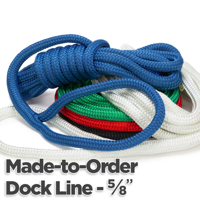 5/8" Double Braid Nylon Dock Line - Made-to-Order