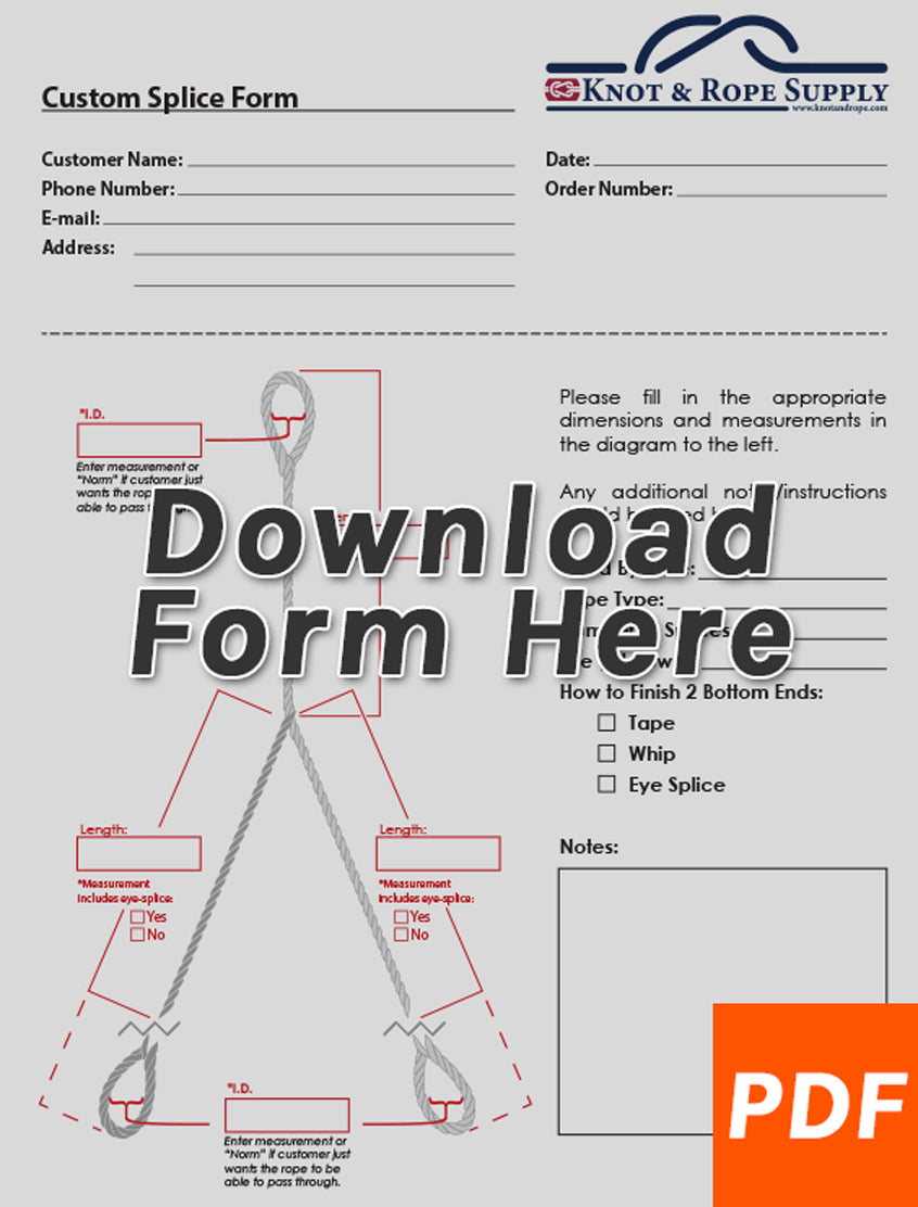 Swing Sample Form Custom Project Forms — Knot & Rope Supply