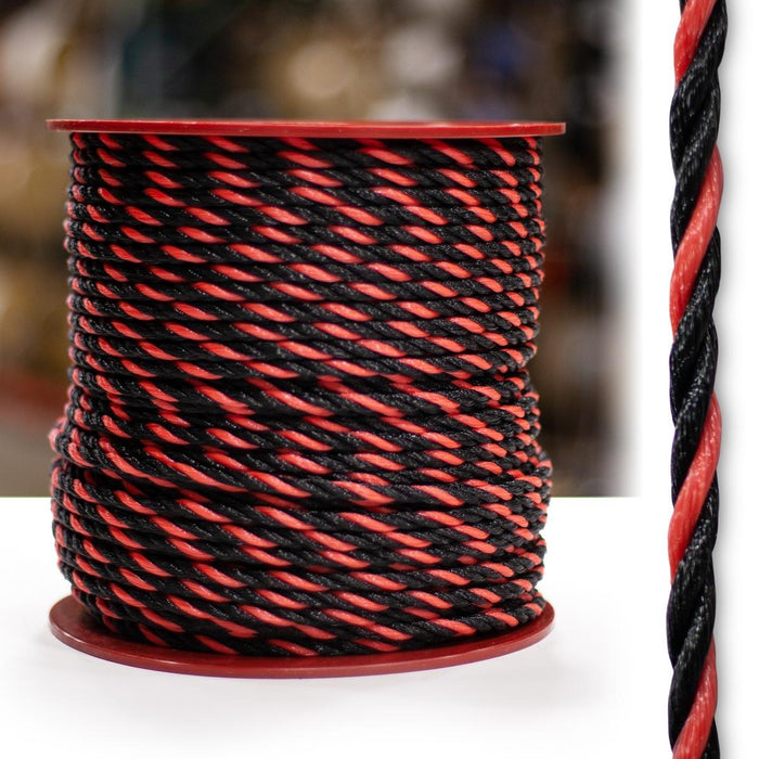 5/16" 3 Strand Polypropylene - 600' Spool Red/Black
