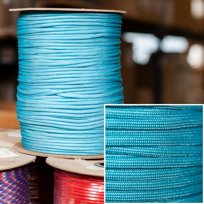 550 Paracord in Neon Turquoise -  1000' Spool
