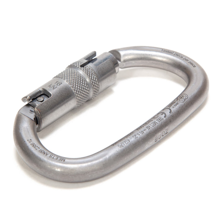 Kong Oval Steel Carabiner - Matte Silver