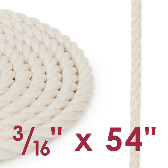 3/16" x 54" 3-strand cotton