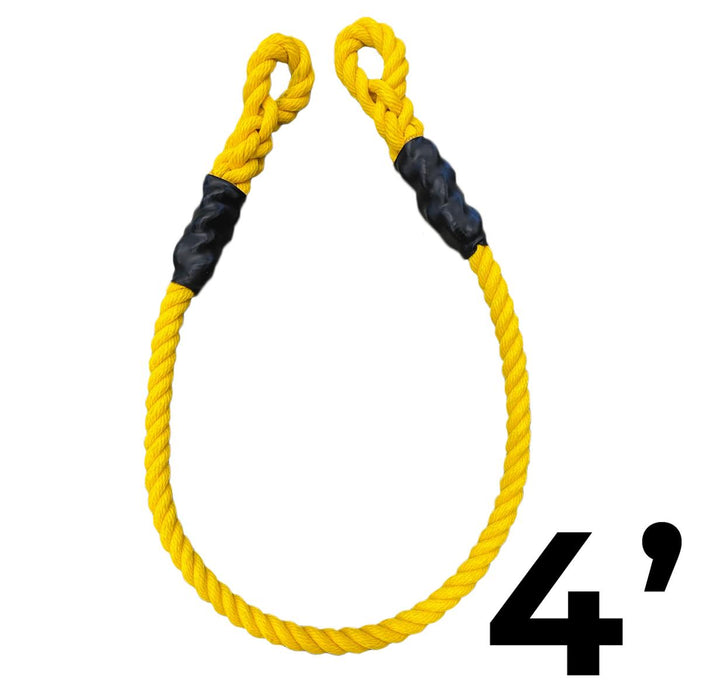 Yellow 3-Strand Polypropylene - 1 1/4" x 4' (Double Spliced)