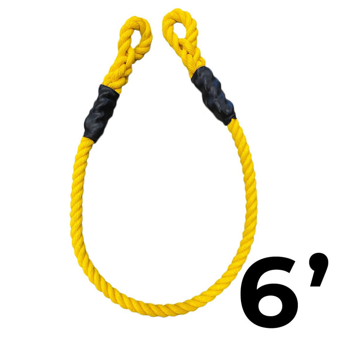 Yellow 3-Strand Polypropylene - 1 1/4" x 6' (Double Spliced)